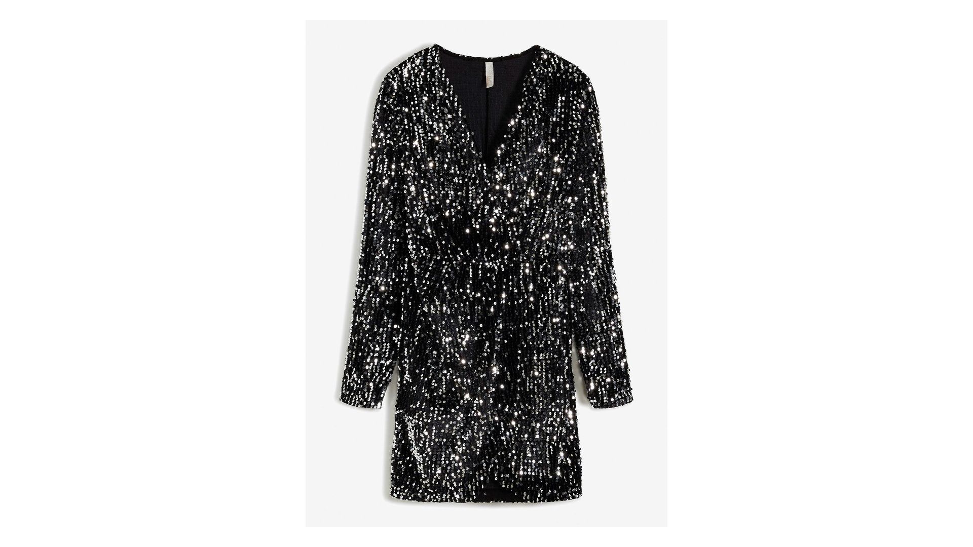 bonprix Abito di paillettes in velluto morbido, Nero