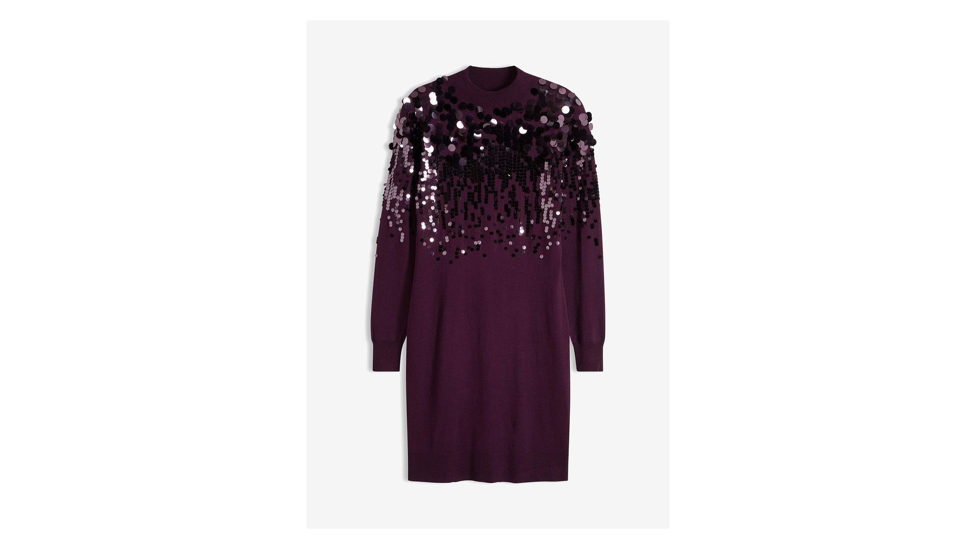 bonprix Abito in maglia con paillettes, viola