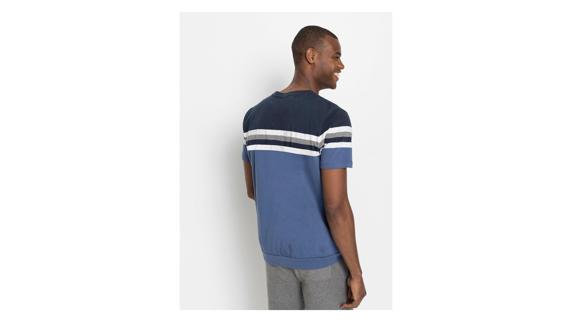 bonprix T-shirt in puro cotone, Blu, 100% cotone