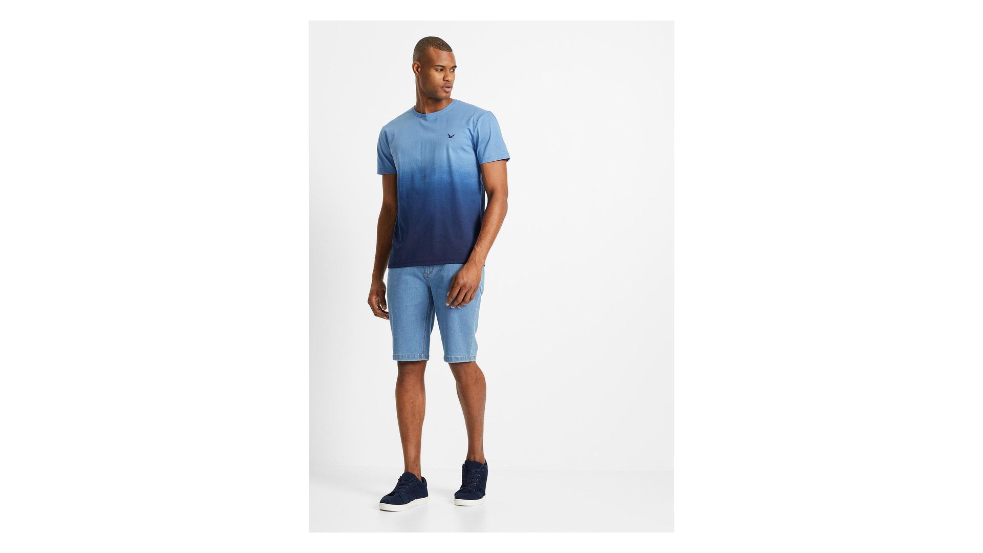 bonprix T-shirt in puro cotone, Blu, 100% cotone