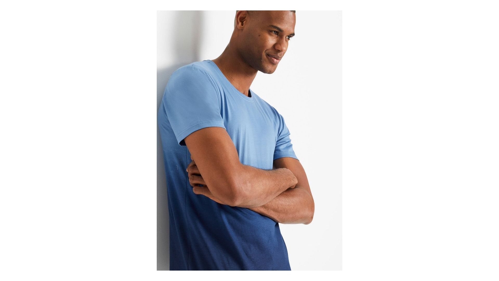 bonprix T-shirt in puro cotone, Blu, 100% cotone