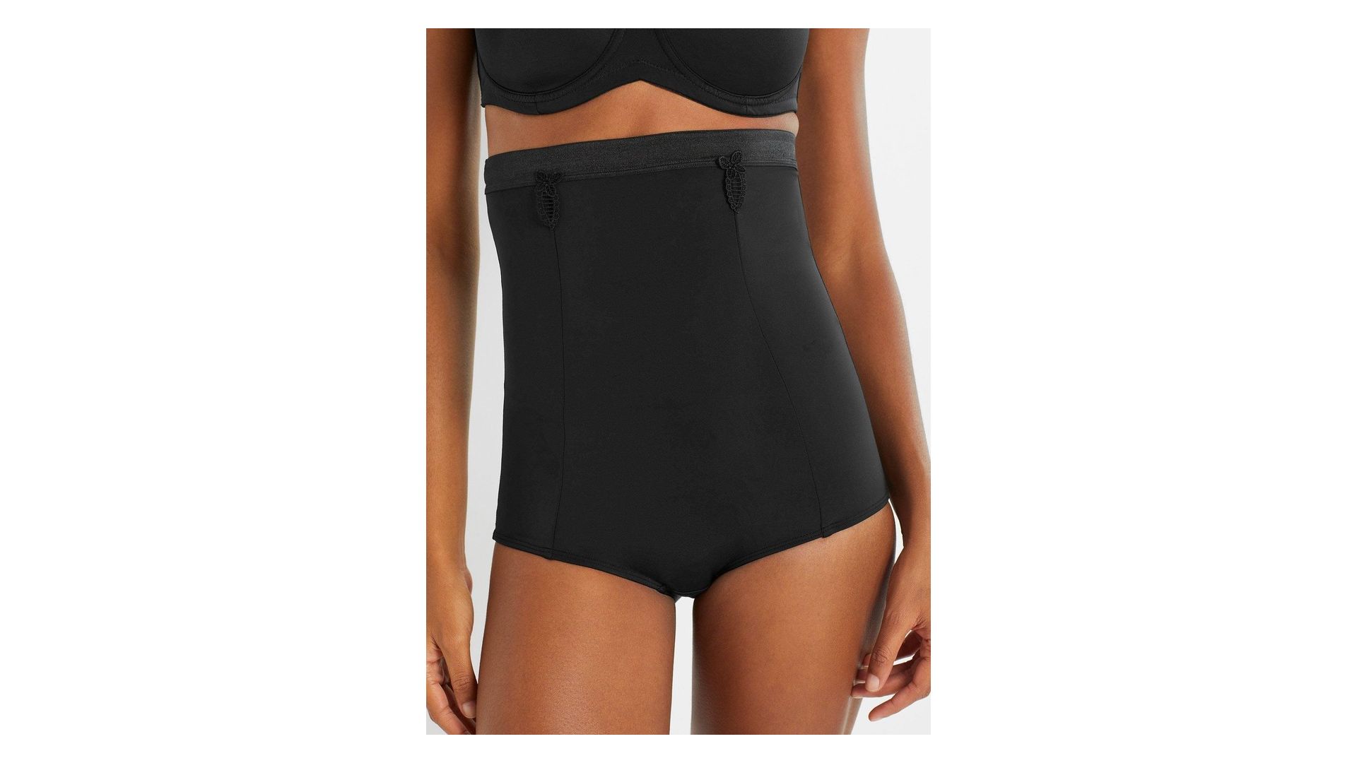 bonprix Culotte a vita alta con effetto modellante forte, Nero