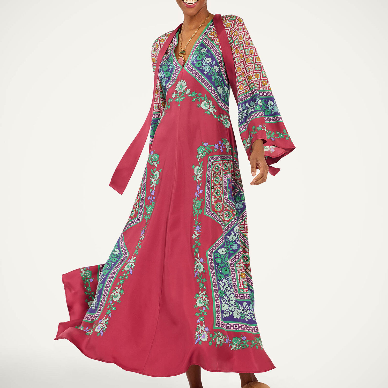 La DoubleJ Dresses gend - Magnifico Dress Regalia Placée Red L 100% Silk