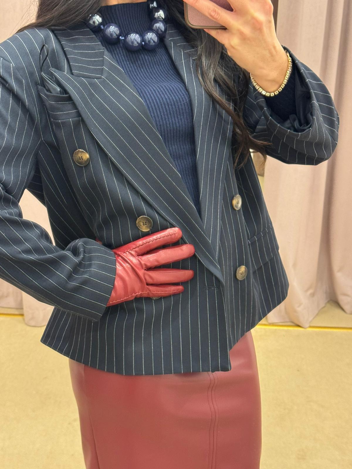 GIACCA GESSATA BLUI CON GUANTI TENSIONE IN