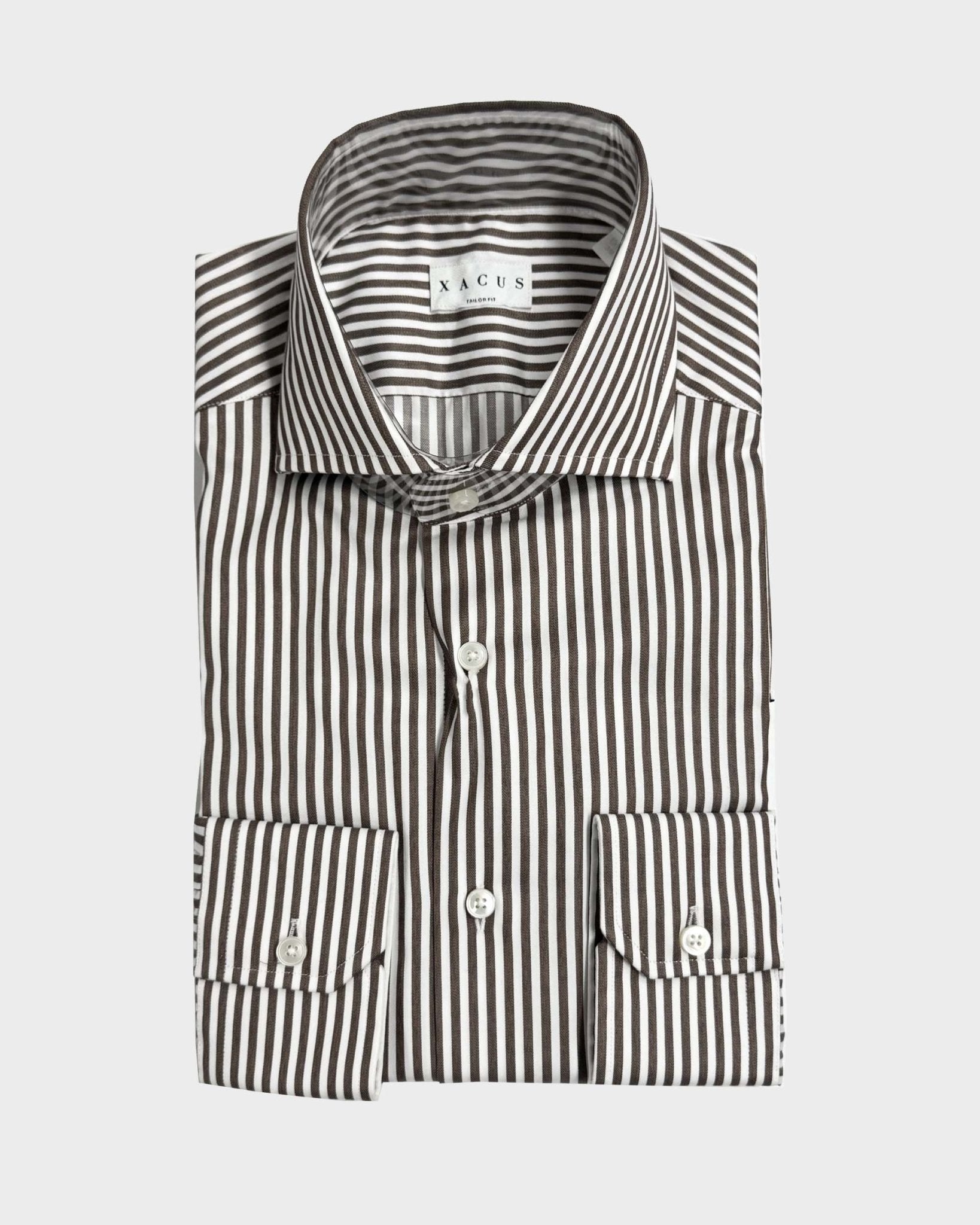 Camicia Xacus Classic Marrone a Righe : 39