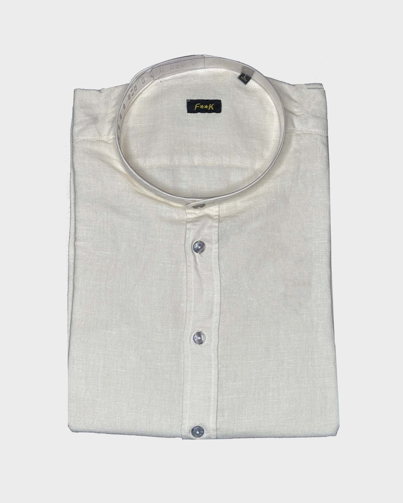 F**k Camicia Coreana Effek in cotone e lino : M