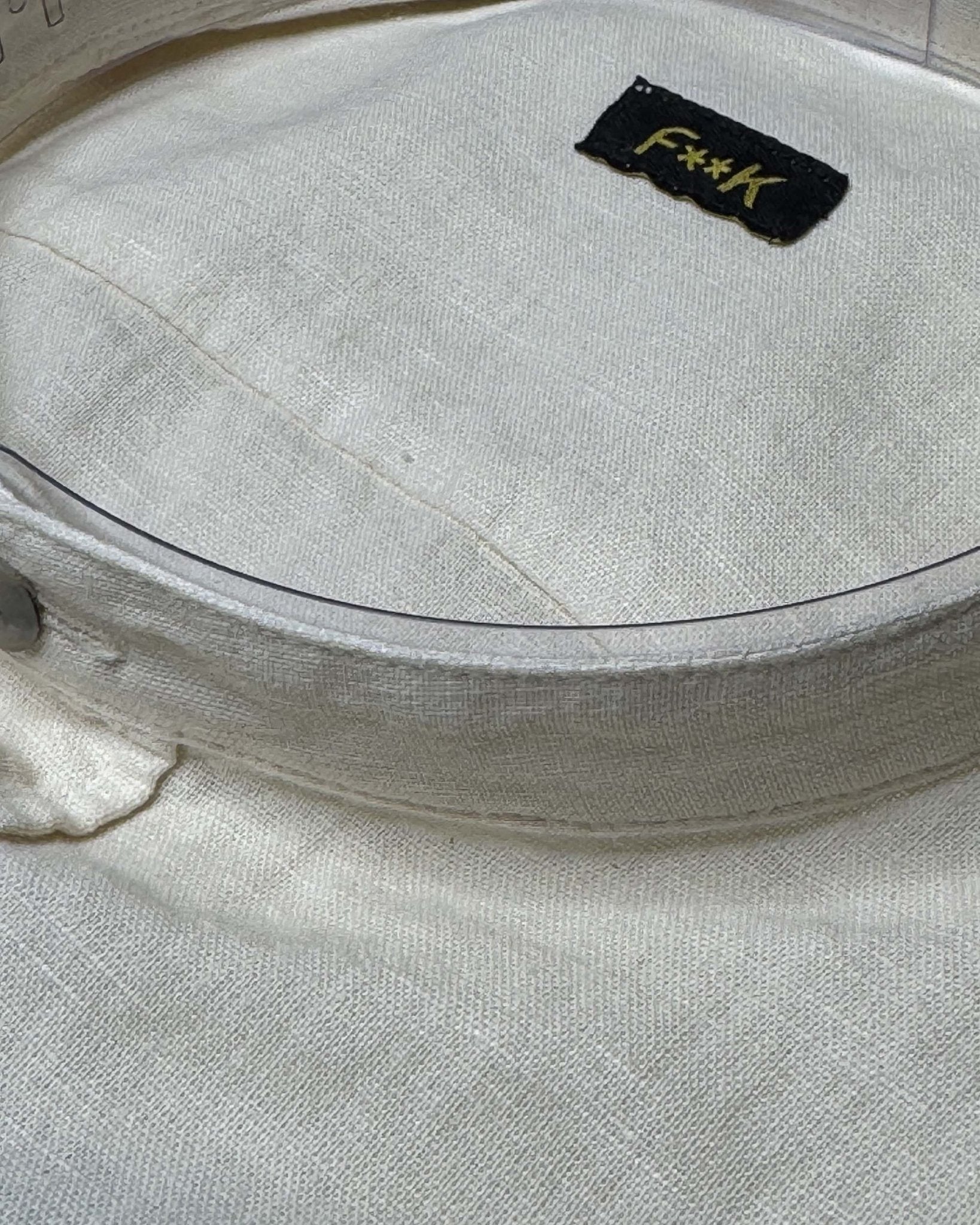 F**k Camicia Coreana Effek in cotone e lino : M