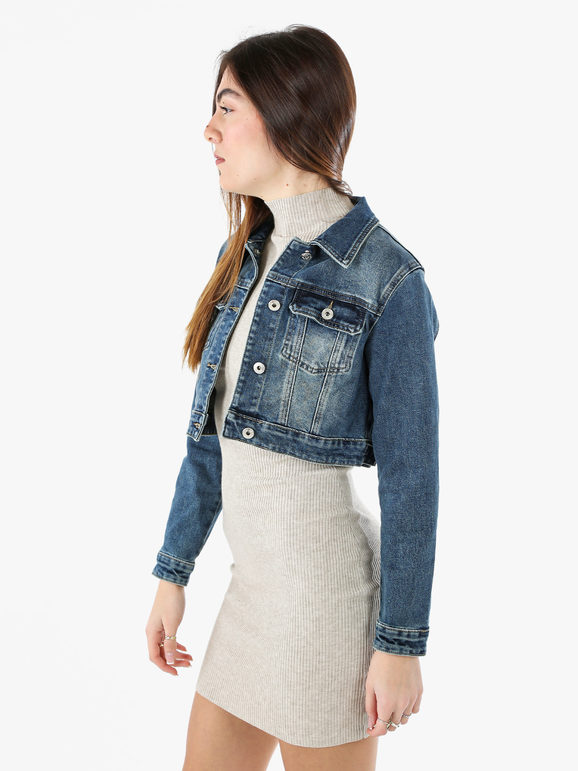 Solada Giacca In Jeans Cropped Da Donna - Taglia L