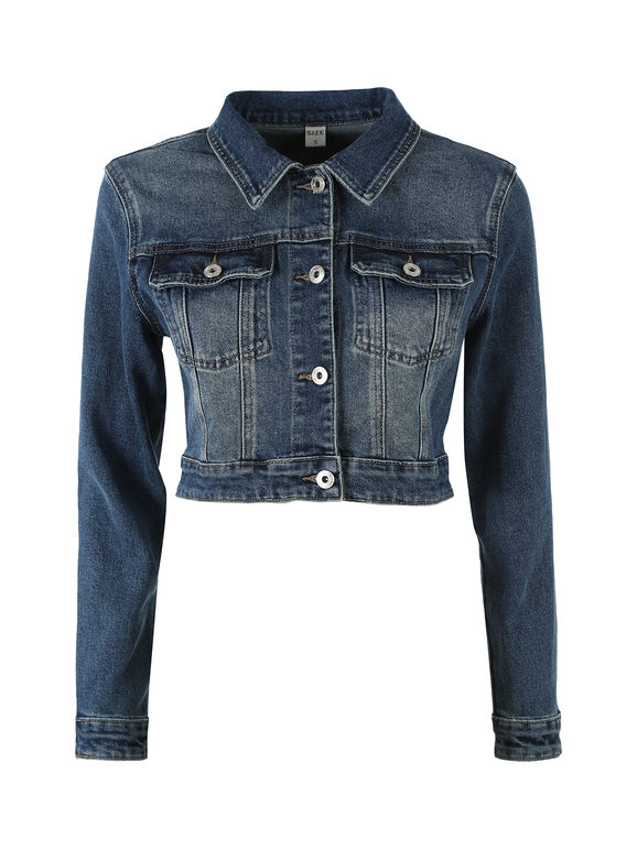 Solada Giacca In Jeans Cropped Da Donna - Taglia L