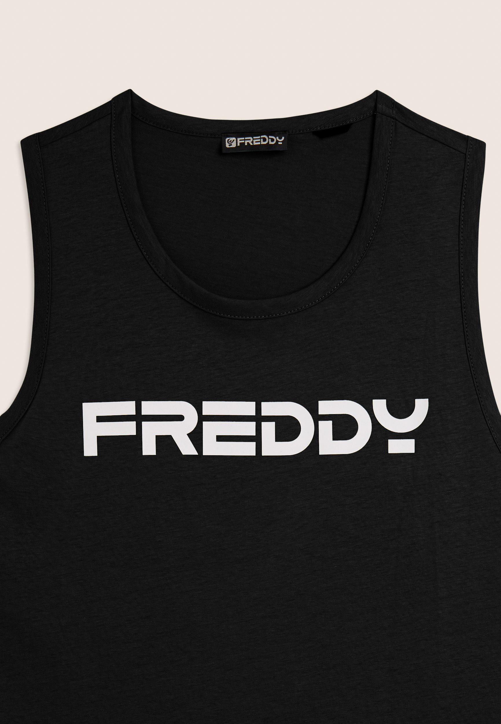 Canotta in cotone con retro vogatore e logo FREDDY