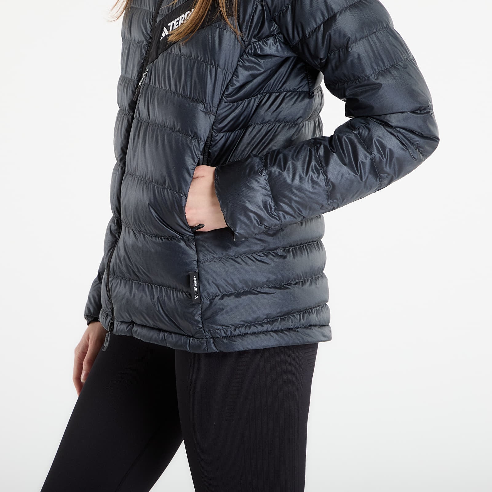 adidas Performance Giacca adidas Terrex Techrock CLIMAWARM+ Down Hooded Jacket Carbon/ Black XS