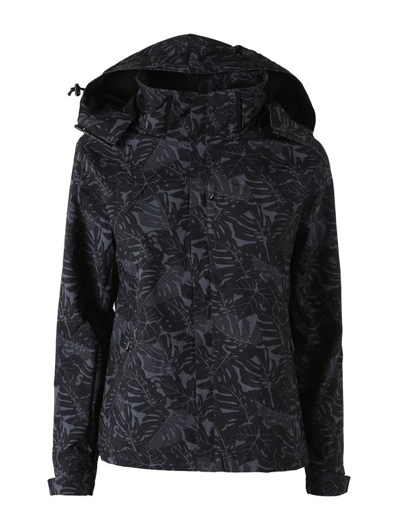 Solada Giacca Impermeabile Da Donna Con Cappuccio e Zip - Nero Leggere Taglia Xxl