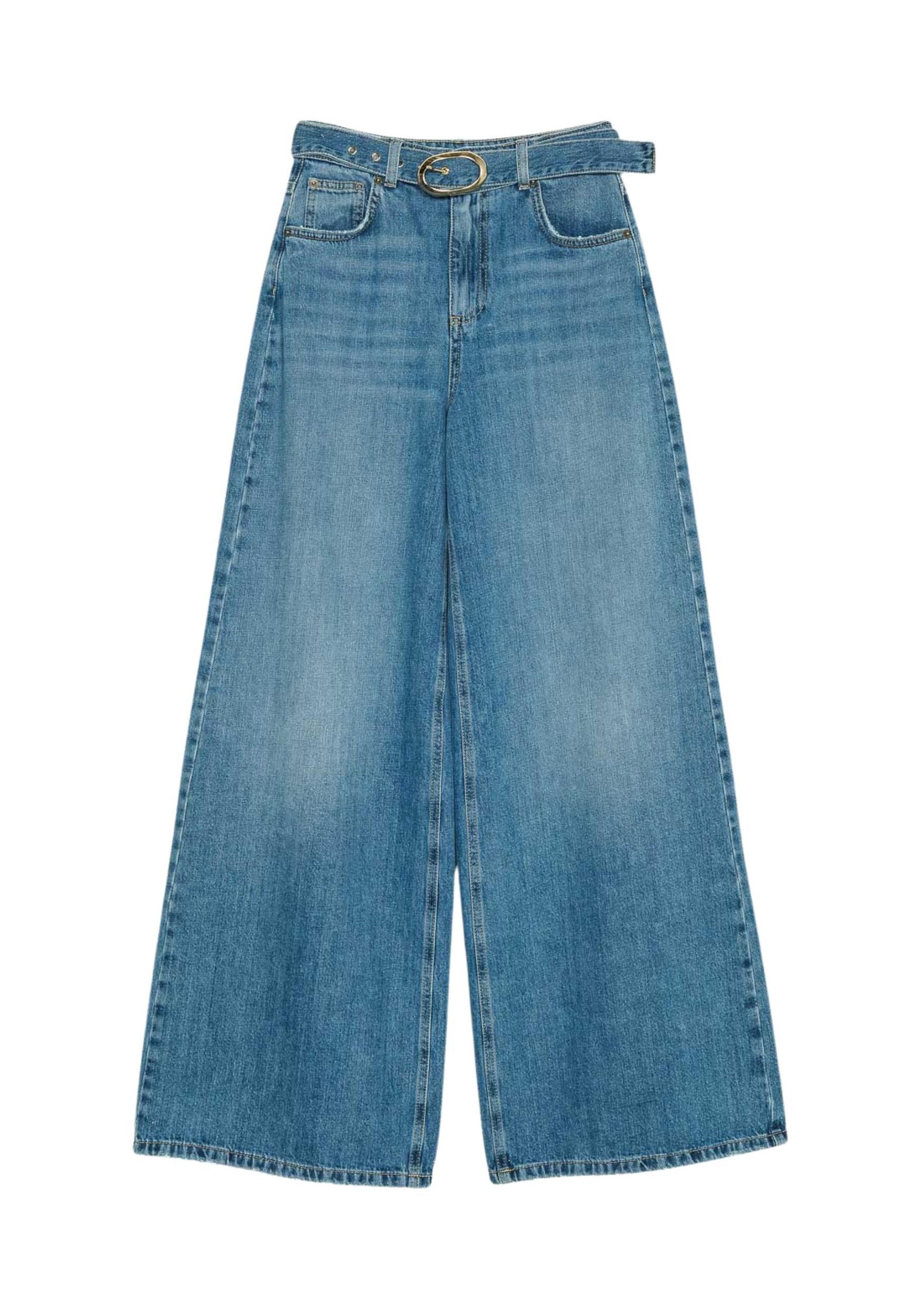 TWINSET Jeans Twinset wide leg a vita alta