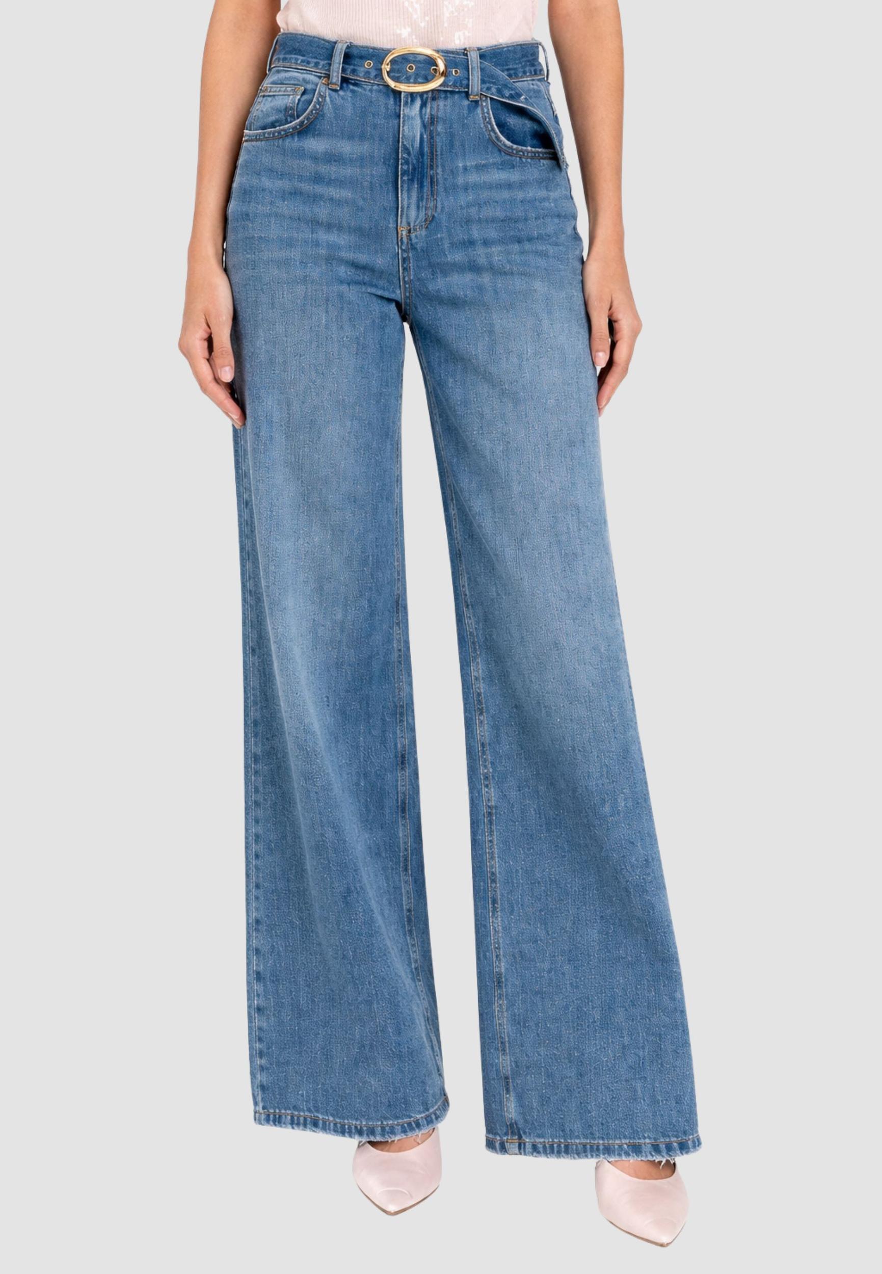 TWINSET Jeans Twinset wide leg a vita alta