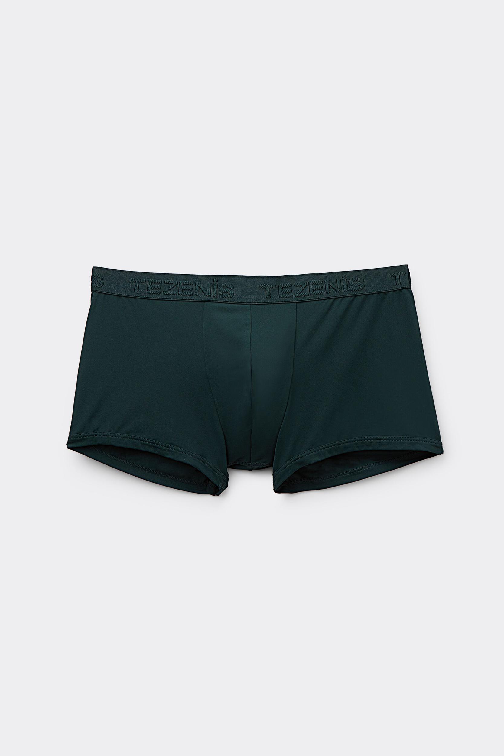 Tezenis Boxer in Microfibra Elastico con Logo Uomo Verde Taglia L