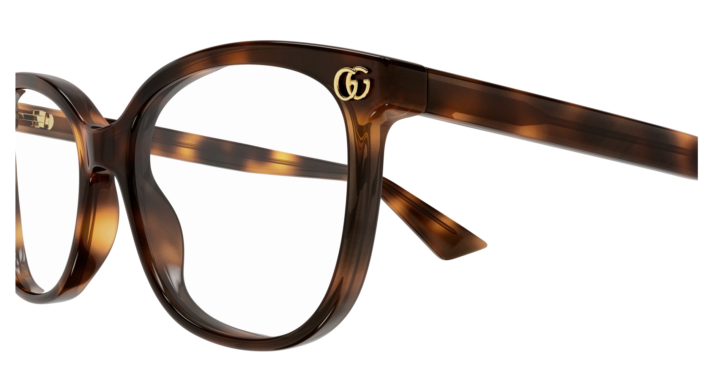 Gucci Donna Gucci GG1816O 006 Montature da vista Acetato Havana Trasparente Squadrata