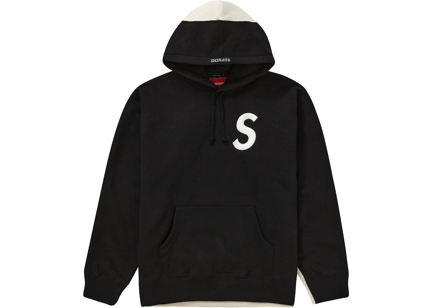 Supreme S Logo Split Hooded Sweatshirt Black