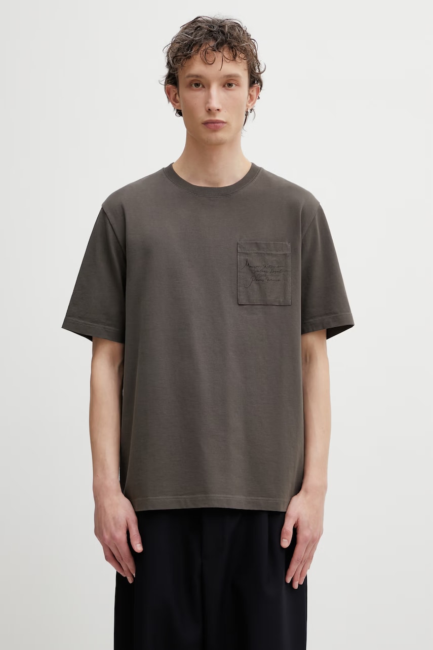 Maison Kitsuné Poetic Script t-shirt in cotone da uomo
