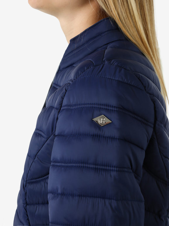 Cotton Belt Giubbino Donna 100 Grammi Con Zip - Blu Scuro Giacche Leggere Taglia S