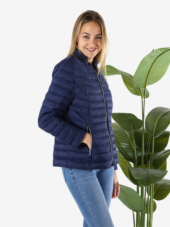 Cotton Belt Giubbino Donna 100 Grammi Con Zip - Blu Scuro Giacche Leggere Taglia S