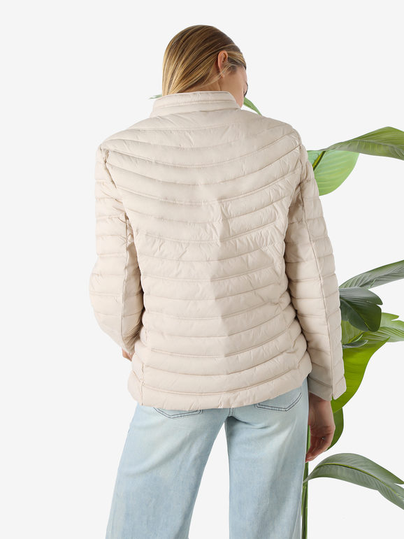 Cotton Belt Giubbino Donna 100 Grammi Con Zip - Beige Giacche Leggere Taglia 3xl