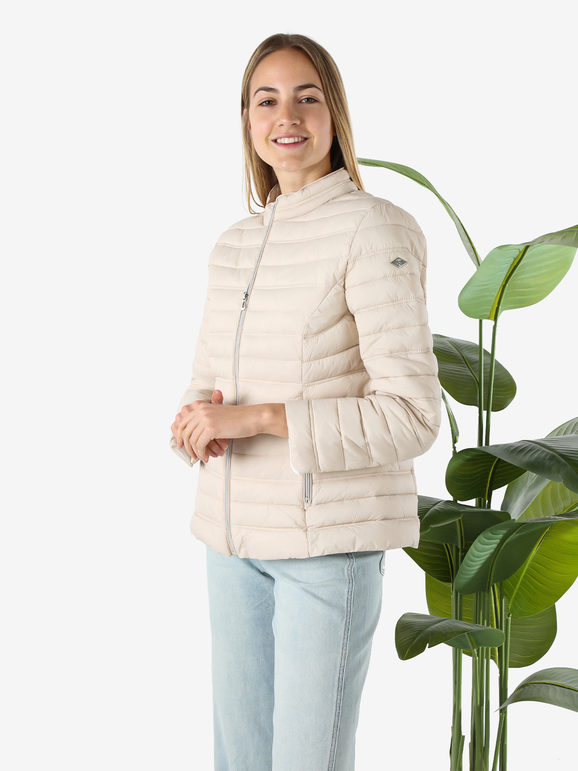 Cotton Belt Giubbino Donna 100 Grammi Con Zip - Beige Giacche Leggere Taglia 3xl