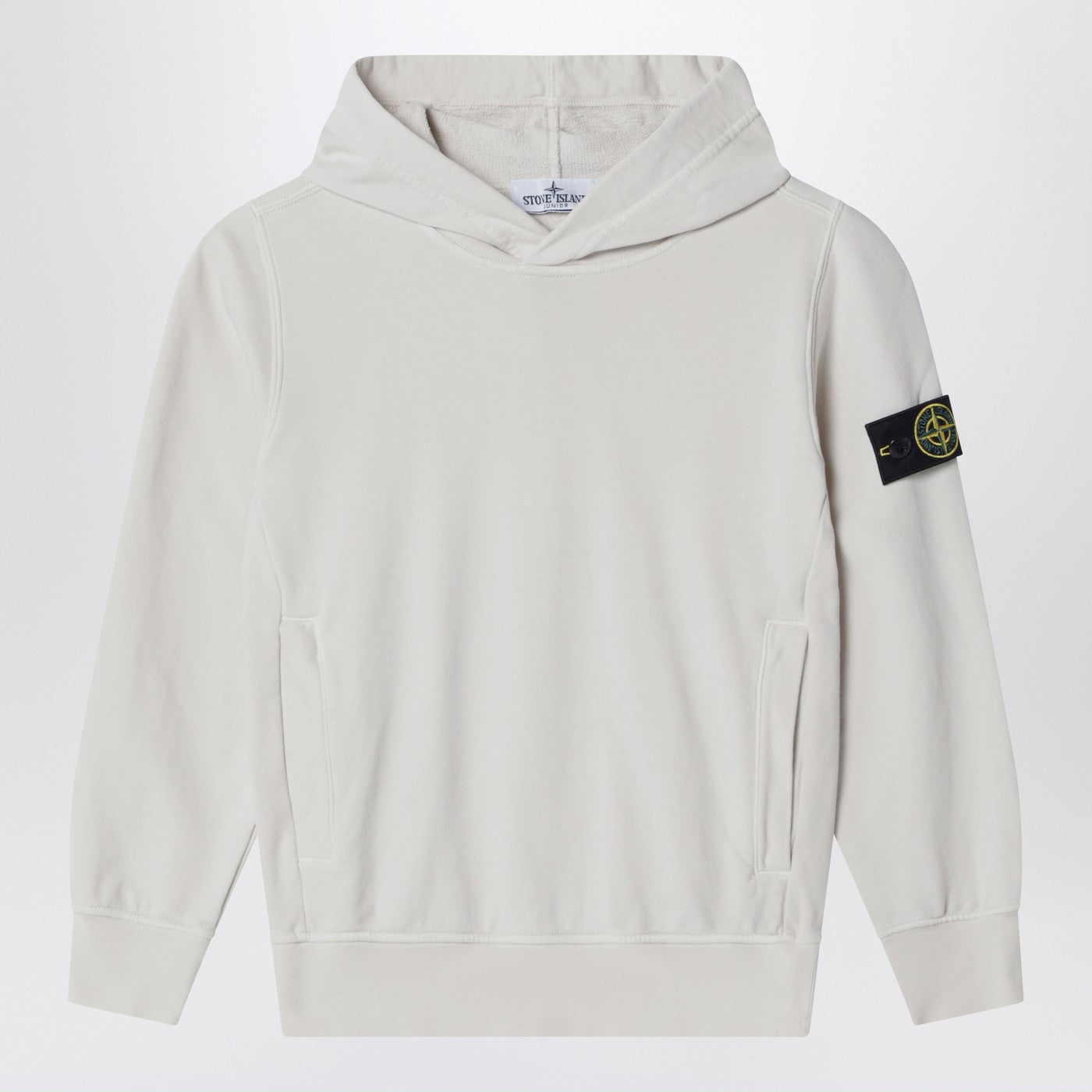 Stone Island Felpa con cappuccio color gesso