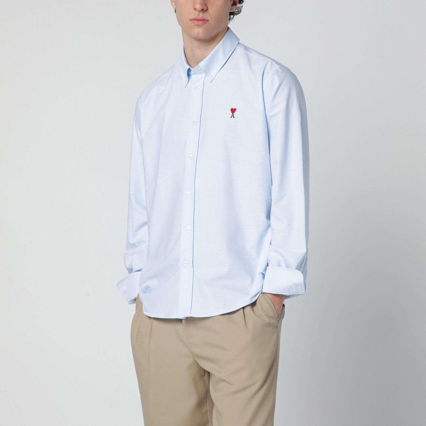 Ami Paris Camicia Ami de Coeur azzurra