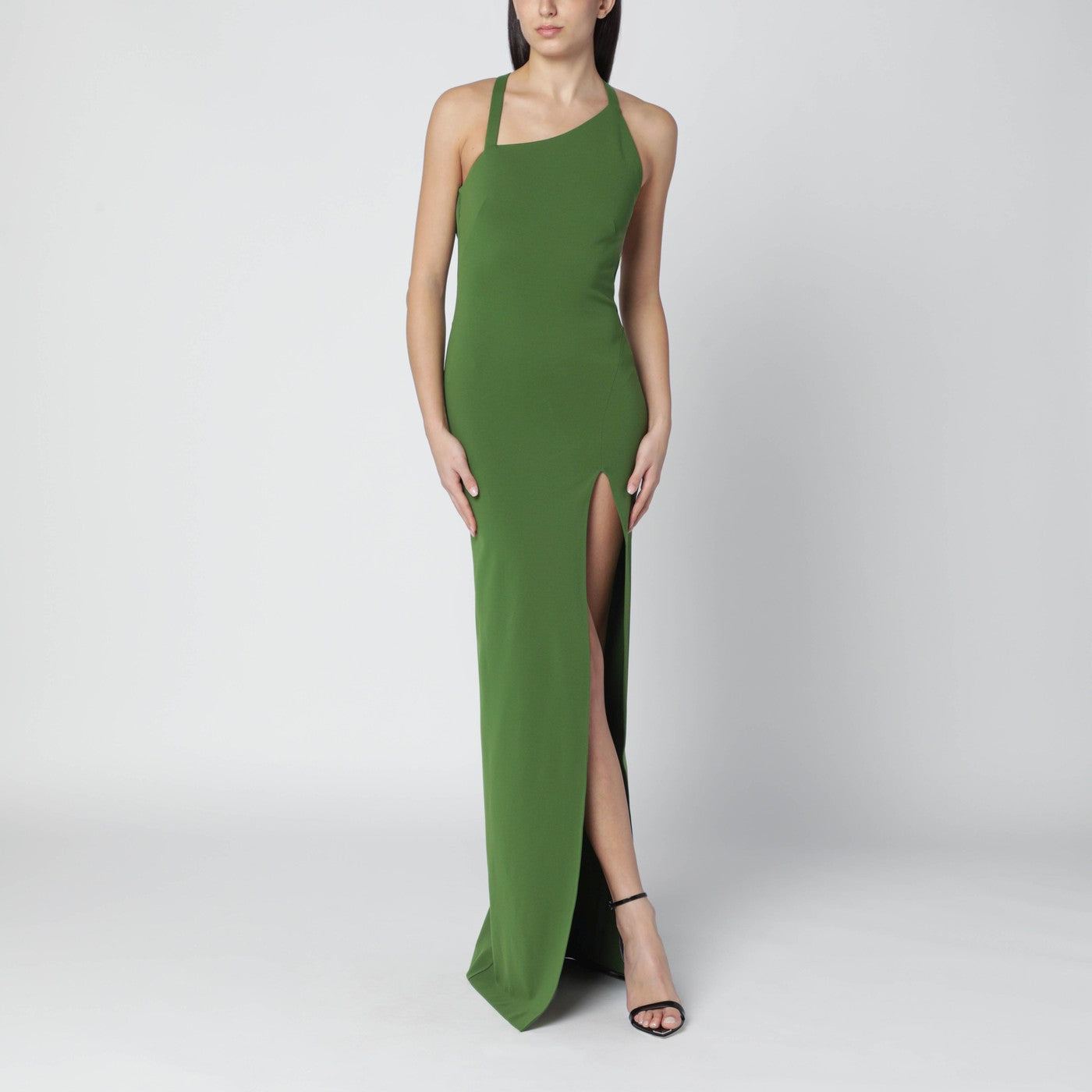 The Attico Abito lungo verde con spacco