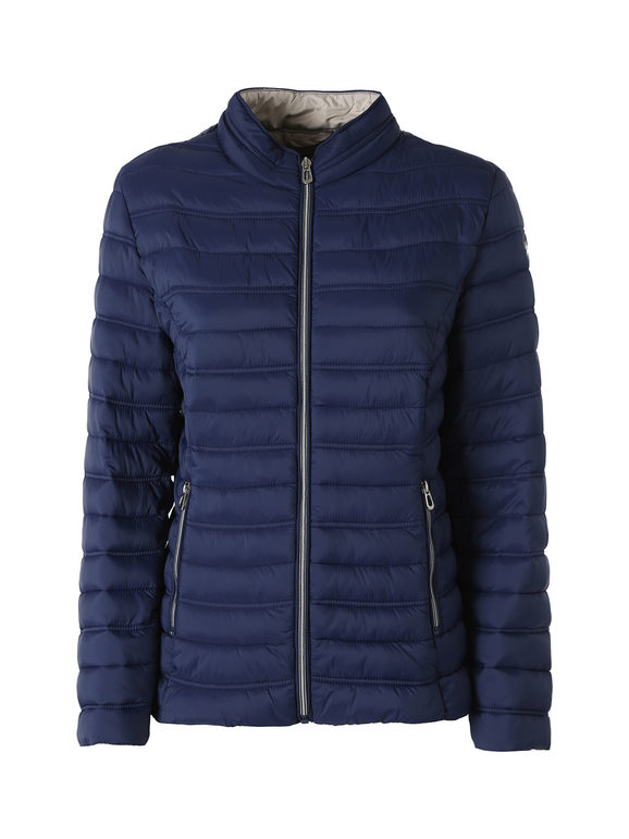 Cotton Belt Giubbino Donna 100 Grammi Con Zip - Blu Scuro Giacche Leggere Taglia S