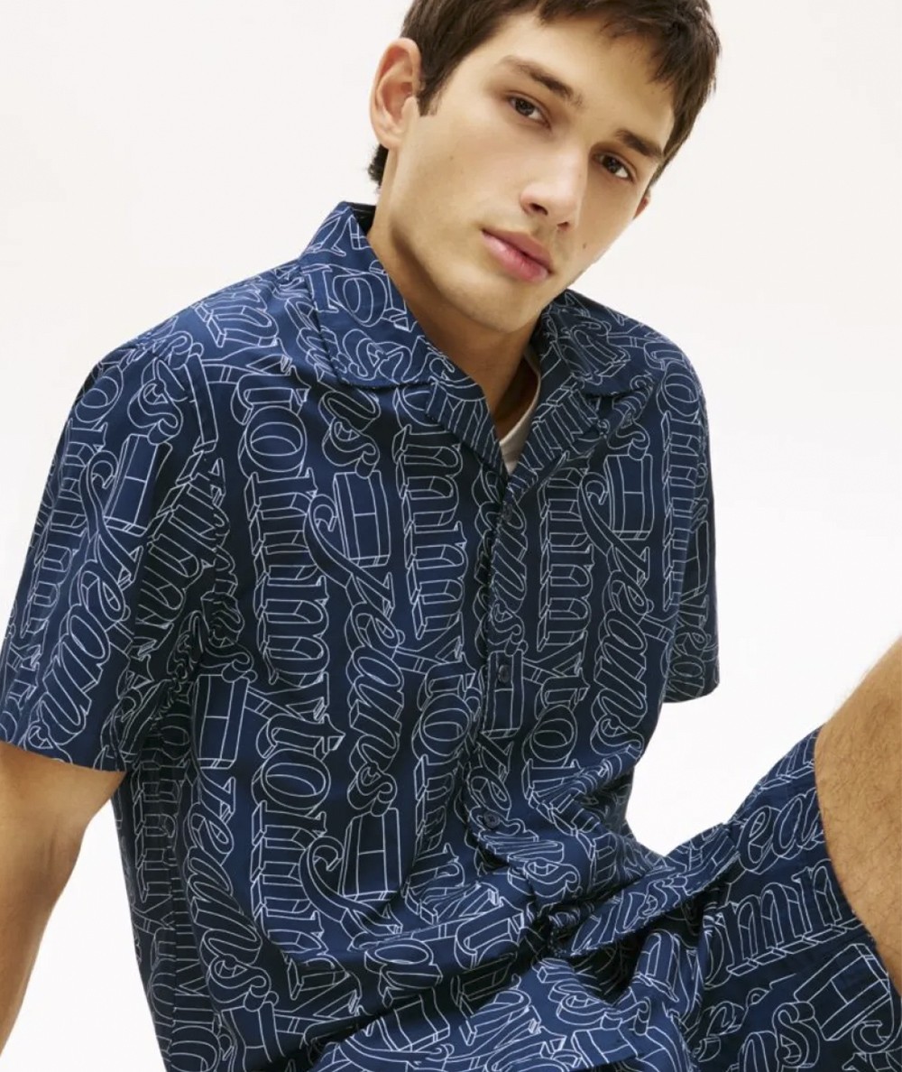 TOMMY HILFIGER Tommy Jeans Camicia a maniche corte con stampa Uomo