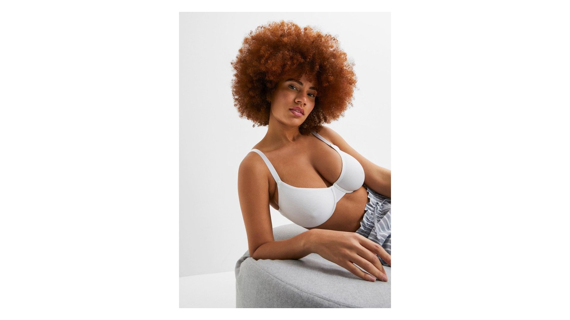 bonprix Reggiseno t-shirt con ferretto in cotone biologico (pacco da 3), Bianco