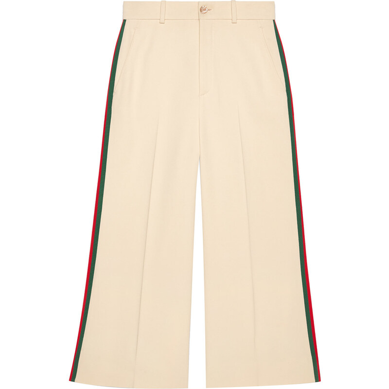 Gucci Pantaloni culotte con Web - Bianco. Donna