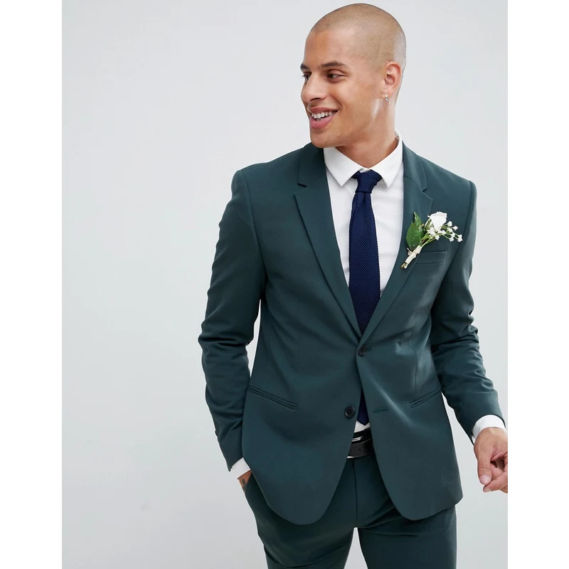 River Island Giacca da abito da matrimonio super skinny verde Uomo