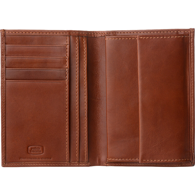 Portamonete In Vera Pelle Con Porta Carte E Protezione RFID - TheGloveHut - Marrone