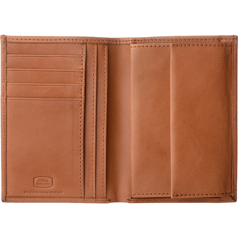 Portafoglio Uomo In Pelle Nappa Verticale Ben - Verde Con Portamonete E 8 Tasche Carte - 2