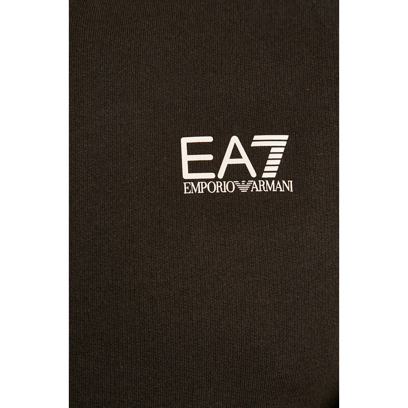 EA7 Emporio Armani felpa in cotone uomo con cappuccio
