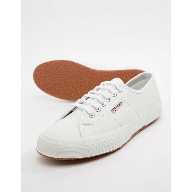 Superga 2750 Scarpe classiche bianche in tela e pelle Bianco. Uomo Stileo