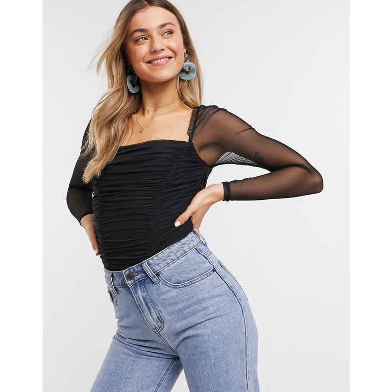 Body Donna Maniche Lunghe Scollo Quadrato - Modellante E Comodo, Perfetto Sotto Vestiti