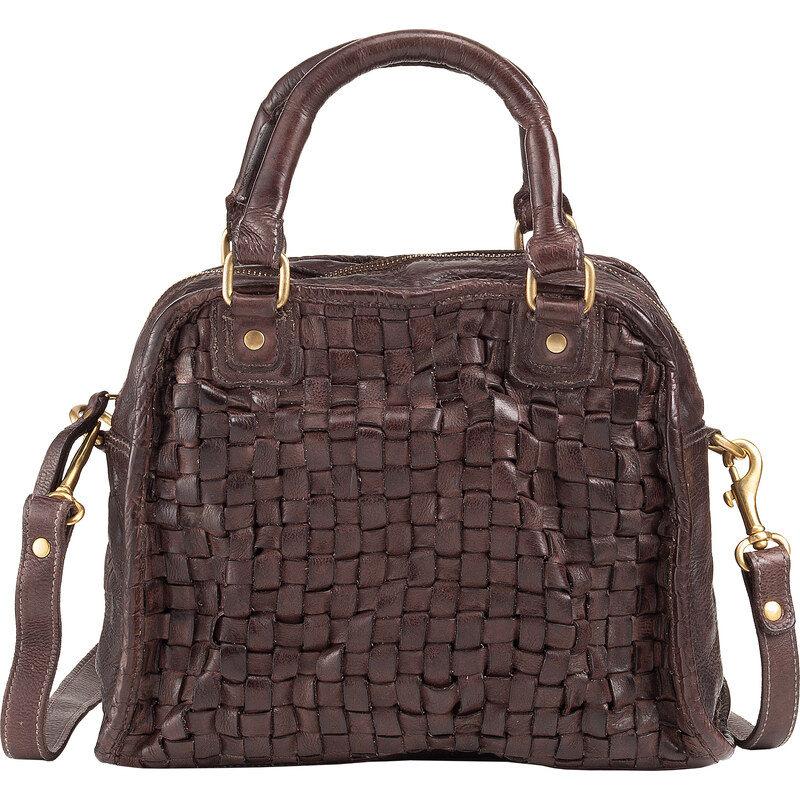 Borsa A Mano Donna In Vernice PU - Nero, Manico Intrecciato, Tracolla Staccabile, Dimensioni 32x13x18 Cm, Elegante E Pratica