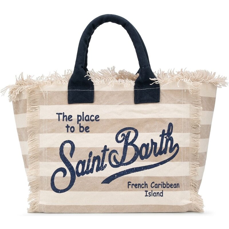 Grand Sac MC2 Saint Barth - Tissu à Rayures Blanches Et Roses, édition Limitée - Neuf Avec étiquettes