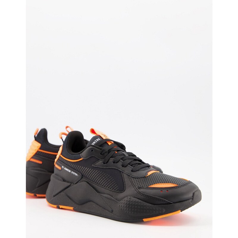 PUMA RS X Sneakers invernali nere e arancioni Nero. Uomo Stileo