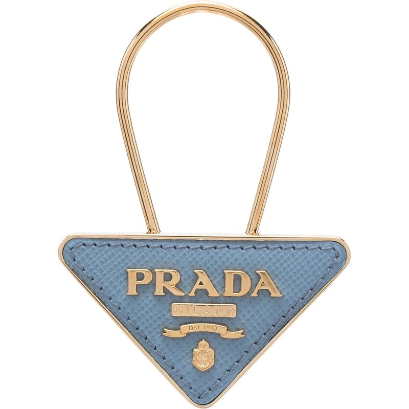 Prada Portachiavi a triangolo con logo - Oro - Stileo.it