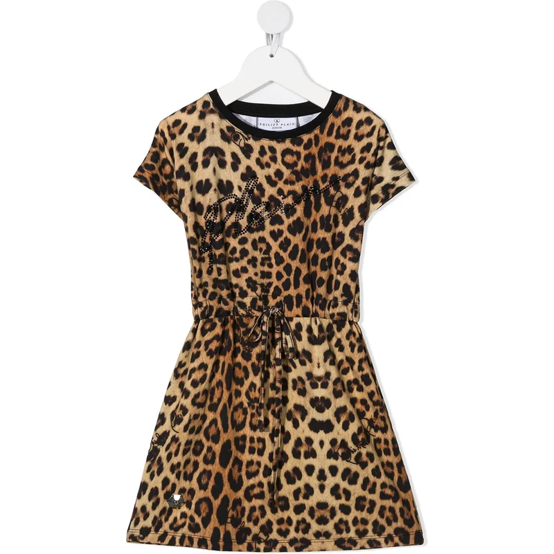 Philipp Plein Junior Abito modello T-shirt leopardato Bambina
