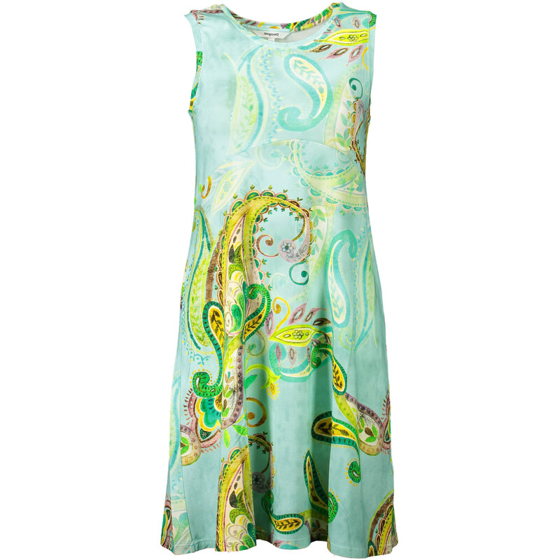 Robe Desigual Femme - Coupe Ajustée Et évasée - Multicolore - Taille M - Longueur 104 Cm