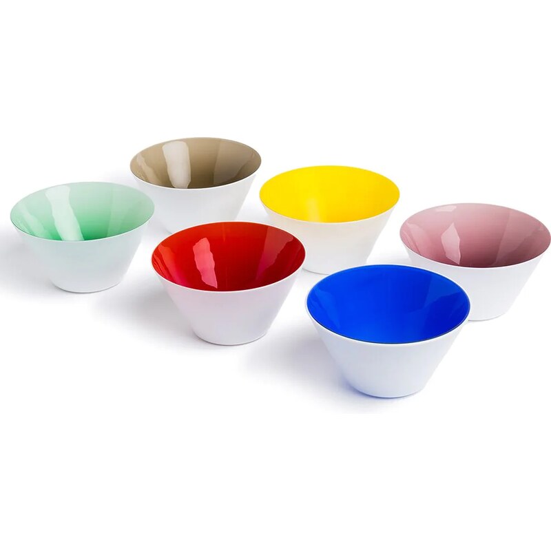 7 Pezzi Ceramica Bianco Verde Set 7 Pezzi Spaghettata E Ciotole Bianco Con Decorazione Verde 1206615