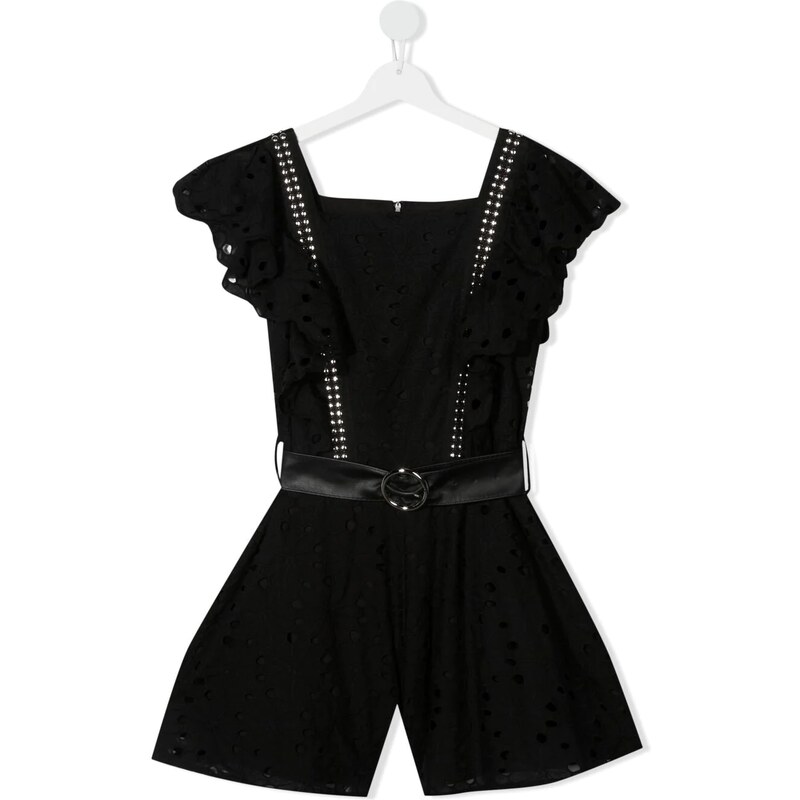 Monnalisa Tuta corta in pizzo sangallo Nero