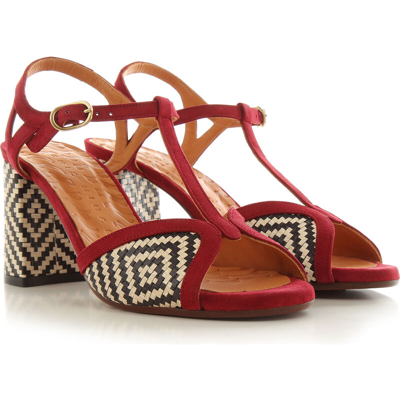 Chie Mihara Sandals Heeled Womens In Saldo Rosso Scuro Pelle