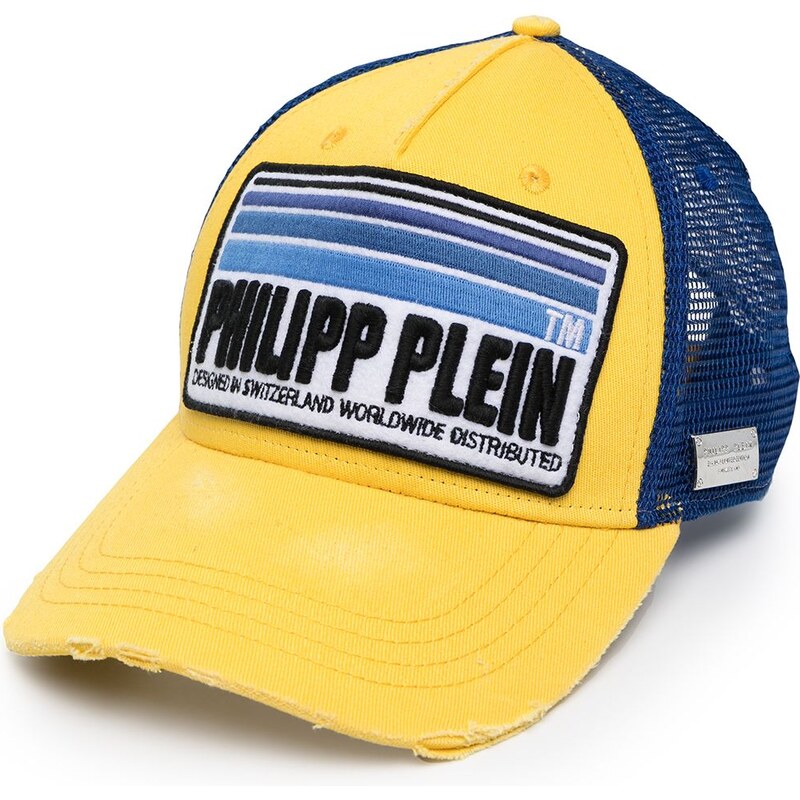 Philipp Plein Cappello da baseball con applicazione Giallo