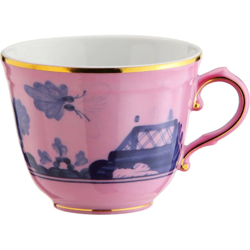 Spode Tazze per la Colazione con piattini in Stile Italiano, o,28 l, Confezione da 4 Pezzi, Colore: Blu